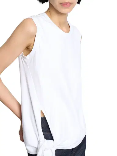 JW Anderson Women's Knotted-Hem Cotton Tank - White | Thumbnail 6 JW Anderson Women's Knotted-Hem Cotton Tank - White | Thumbnail 6