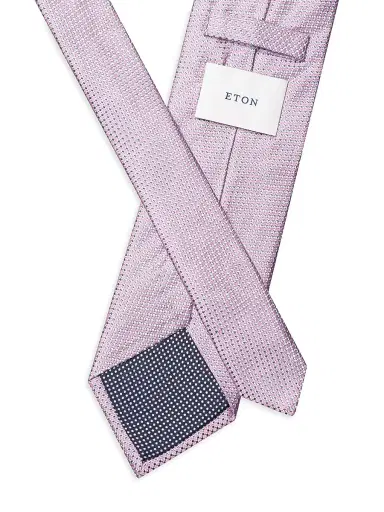 Eton Men's Micro Texture Linen Tie - Pink | Thumbnail 2