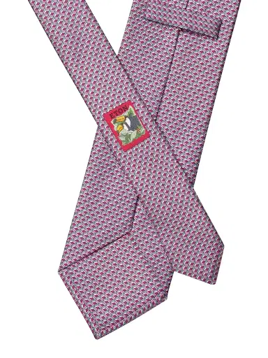 Eton Men's Geometric Silk Tie - Pink | Thumbnail 2