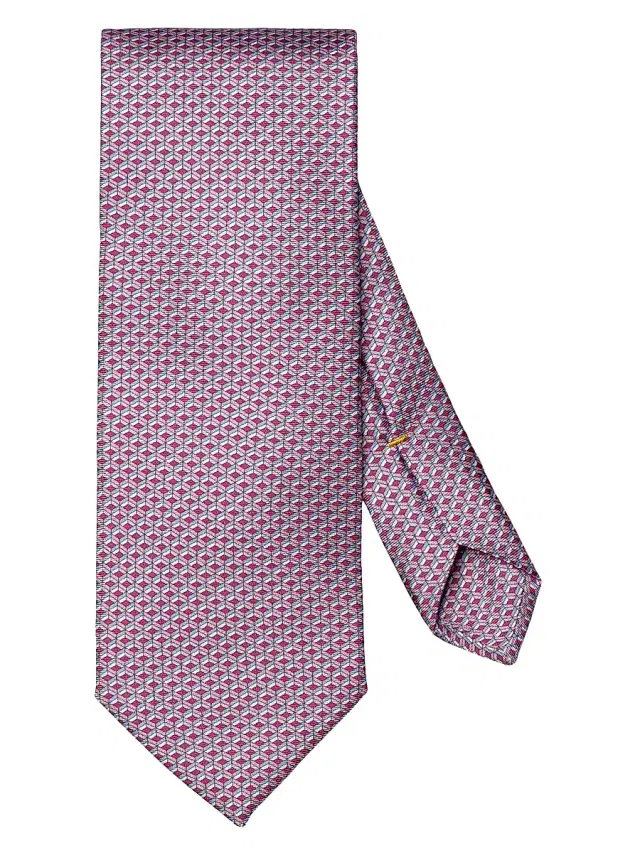 Eton Men's Geometric Silk Tie - Pink