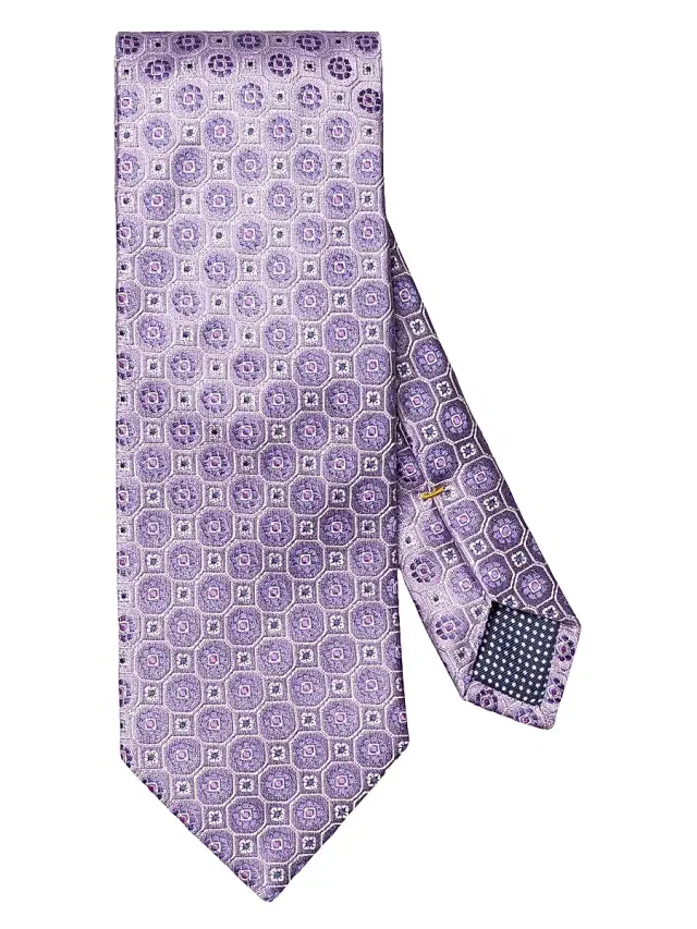 Eton Men's Floral Woven Silk Tie - Light Purple