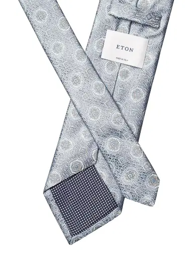 Eton Men's Floral Medallion Silk Tie - Light Blue | Thumbnail 2