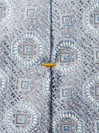 Eton Men's Floral Medallion Silk Tie - Light Blue | Thumbnail 3