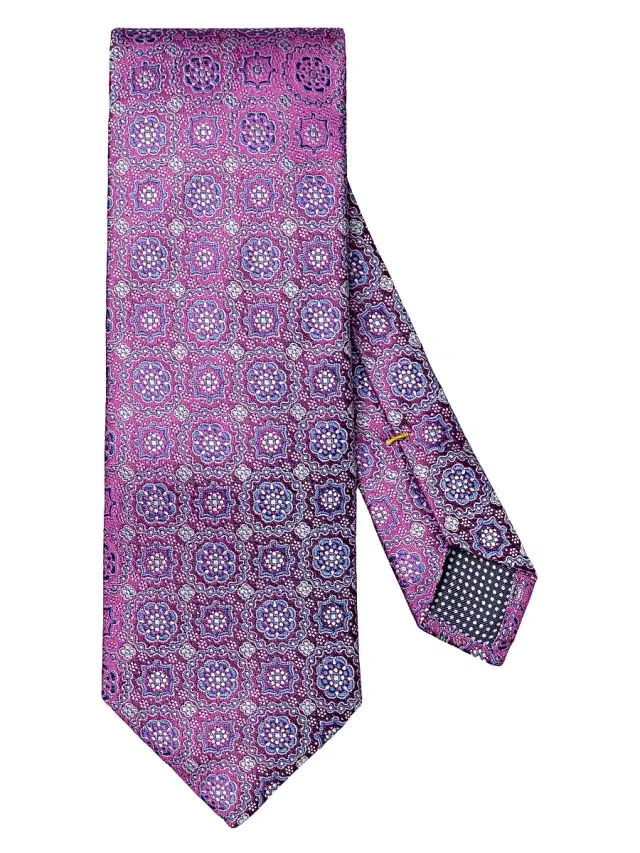Eton Men's Micro Geometric Silk Tie - Pink