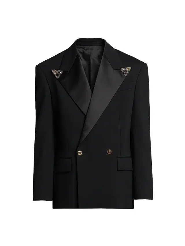 Versace Men's Embellished Stretch Wool Evening Jacket - Black