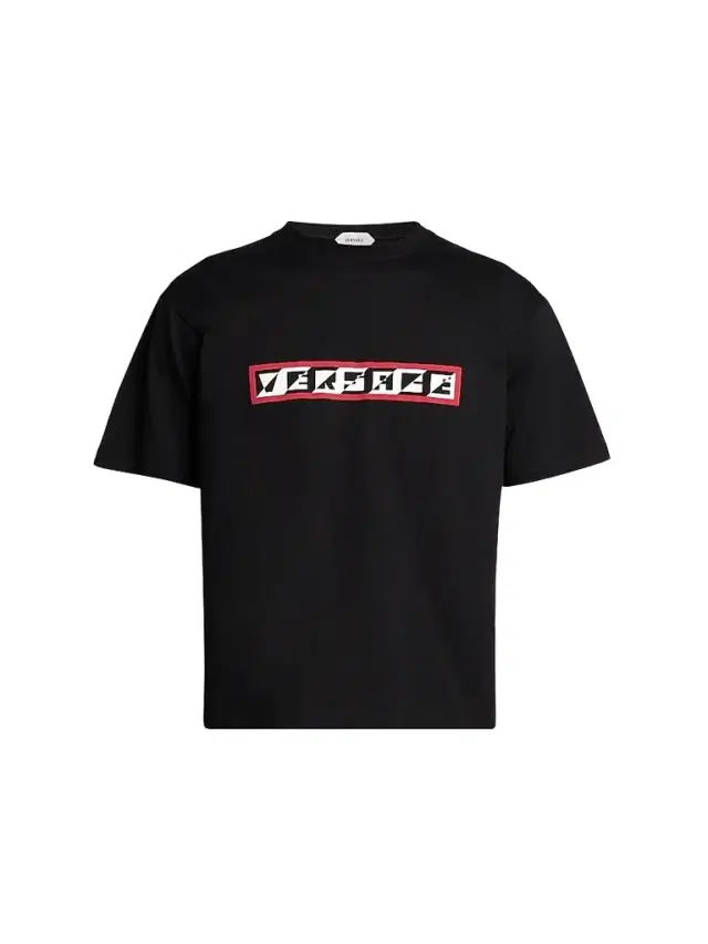 Versace Men's Logo Cotton Crewneck T-Shirt - Black