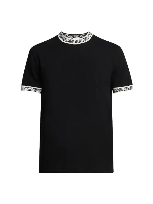 Versace Men's Vintage Stretch-Cotton Crewneck T-Shirt - Black