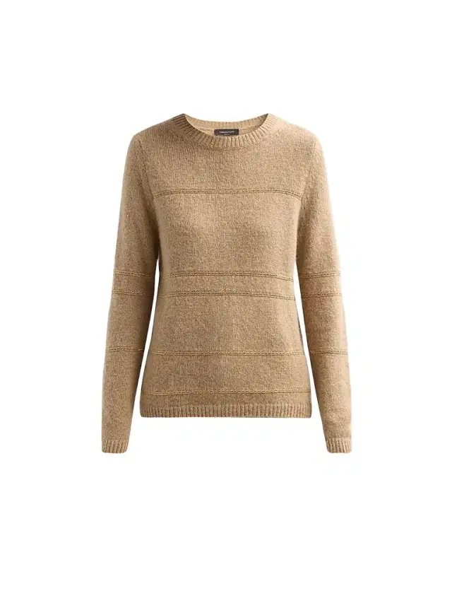 Fabiana Filippi Women's Platinum Sequin Striped Crewneck Sweater - Faggio