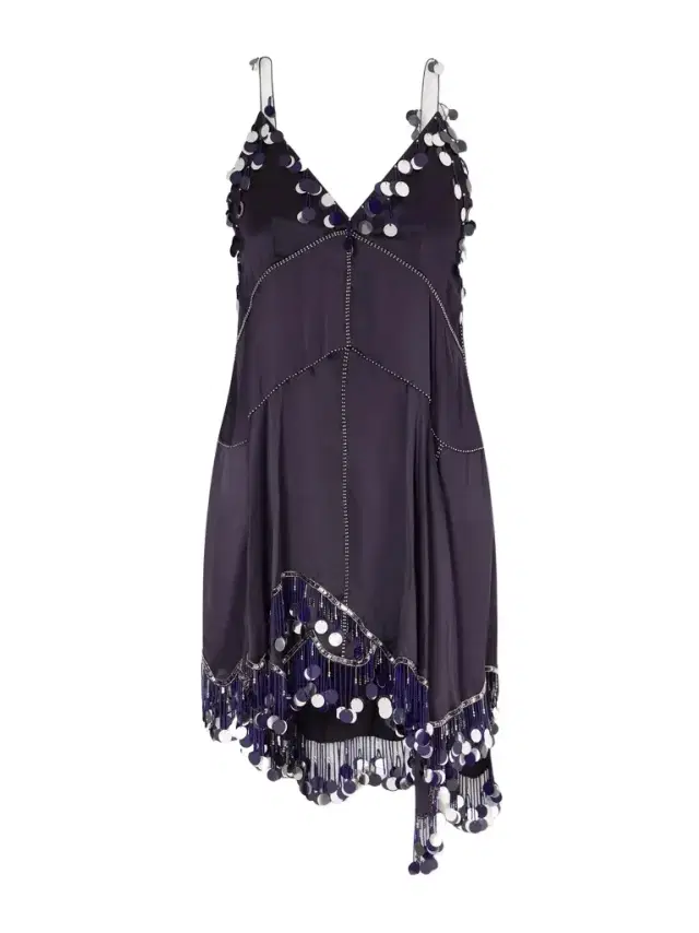 Isabel Marant Ludna asymmetric sequin-embellished silk-satin midi dress