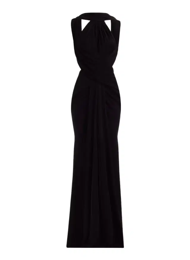 Elie Saab Halter Neck Draped Long Dress