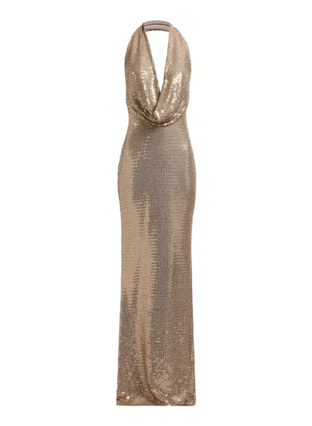 Sequined Jersey Long Dress