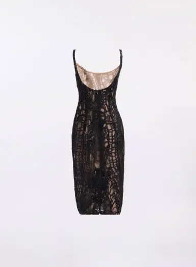 Elie Saab Sequin Embroidered Tulle Midi Dress | Thumbnail 5