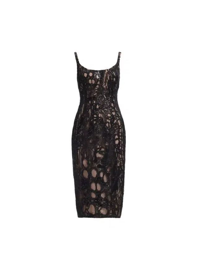 Elie Saab Sequin Embroidered Tulle Midi Dress