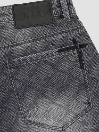 RTA Men's Curva Ultra Jonas Straight-Leg Jeans - Ash Charcoal Metal Grill | Thumbnail 3