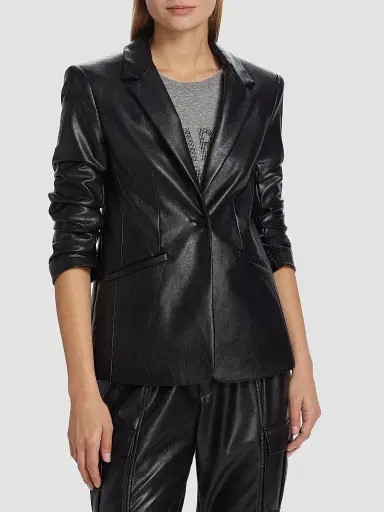 Cinq à Sept Women's Kylie Faux Leather Jacket - Black | Thumbnail 3