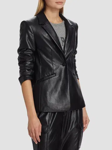 Cinq à Sept Women's Kylie Faux Leather Jacket - Black | Thumbnail 4