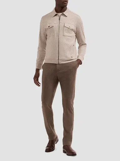 Bugatchi Men's Houndstooth Full-Zip Jacket - Cobblestone | Thumbnail 2 Bugatchi Men's Houndstooth Full-Zip Jacket - Cobblestone | Thumbnail 2