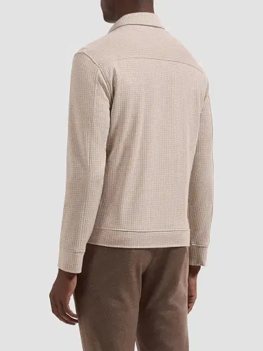 Bugatchi Men's Houndstooth Full-Zip Jacket - Cobblestone | Thumbnail 3 Bugatchi Men's Houndstooth Full-Zip Jacket - Cobblestone | Thumbnail 3