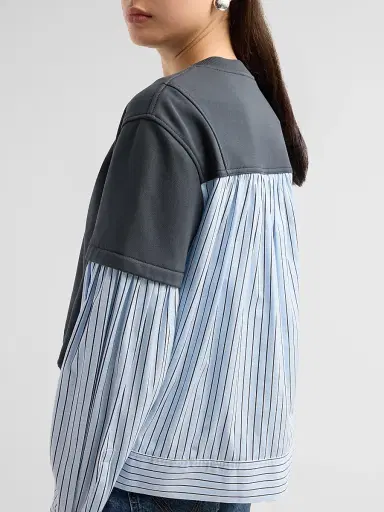 3.1 Phillip Lim Women's Striped Mixed-Media Cotton Top | Thumbnail 5 3.1 Phillip Lim Women's Striped Mixed-Media Cotton Top | Thumbnail 5