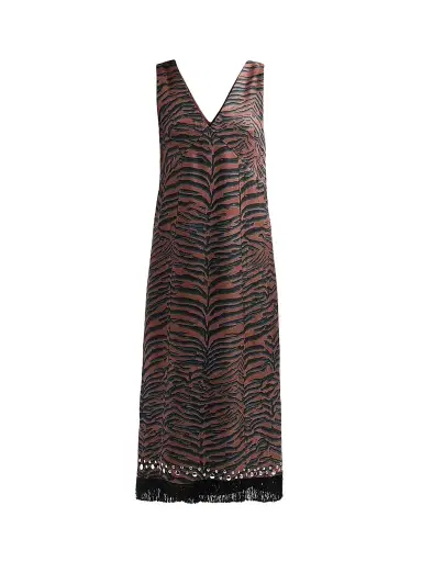 3.1 Phillip Lim Women's Tiger-Print Embellished Midi Dress | Thumbnail 1