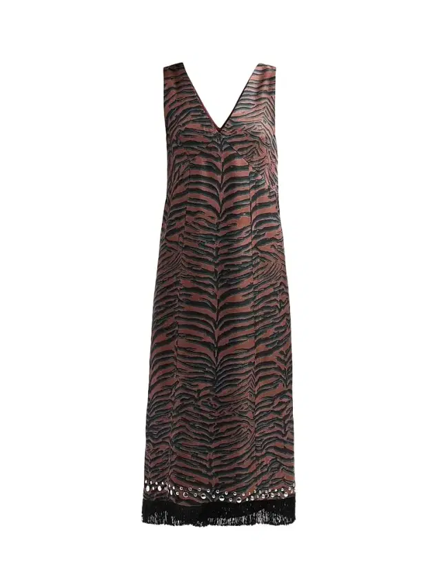 3.1 Phillip Lim Women's Tiger-Print Embellished Midi Dress - Sierra Multi - Size 12