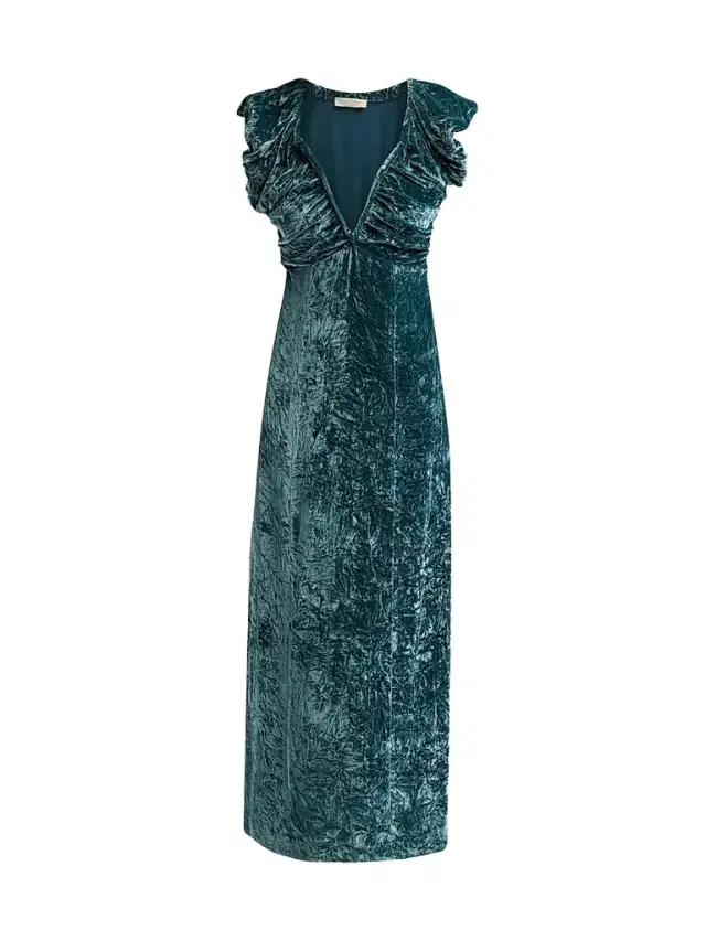 Ulla Johnson Women's Astra Crushed Velvet Column Maxi Dress