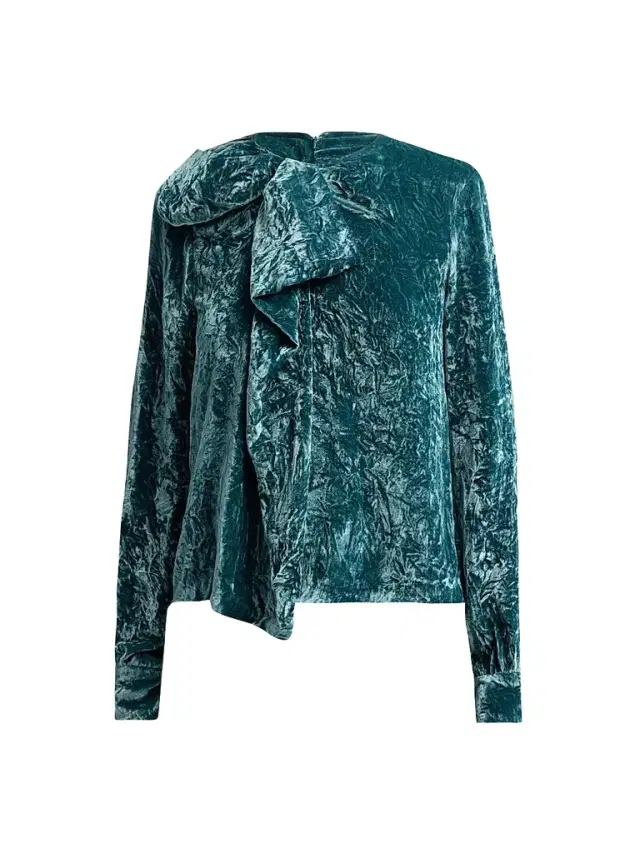 Ulla Johnson Women's Vesa Draped Velvet Blouse