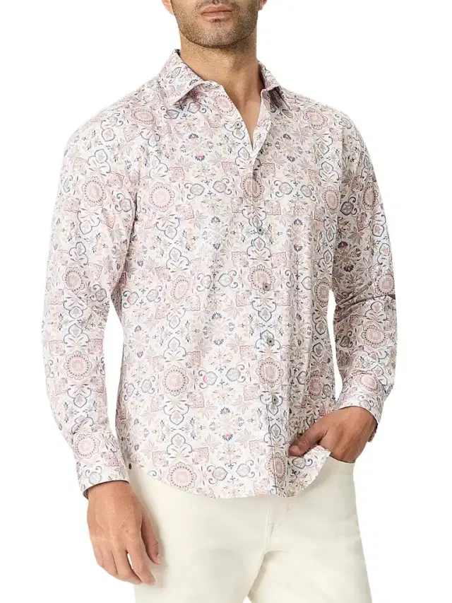 Robert Graham Men's Fairview Floral Stretch-Cotton Button-Front Shirt