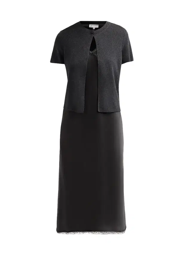 Design History Women's Viv Lace-Trim A-Line Midi Dress - Shadow Combo