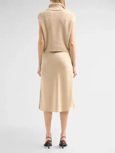 Design History Women's Jin Wool Sweater & Satin Midi Dress - Oat | Thumbnail 3 Design History Women's Jin Wool Sweater & Satin Midi Dress - Oat | Thumbnail 3