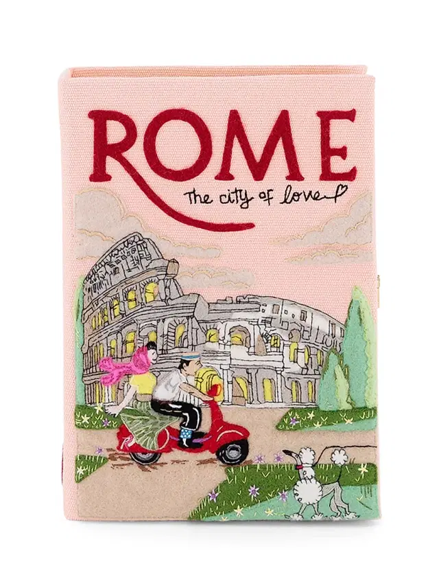 Women's Voyages Rome City Of Love Cotton-Silk Blend Clutch - Ballet