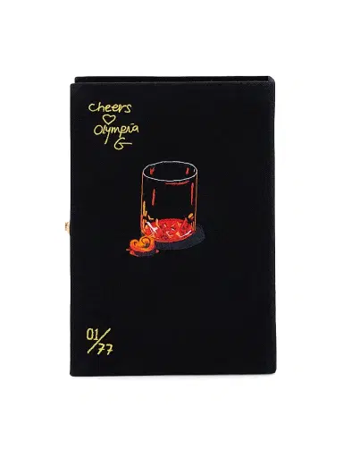 Olympia Le-Tan Women's Negroni Embroidered Silk Book Clutch - Black | Thumbnail 3