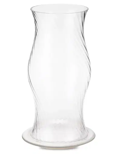 AERIN Milla Small Ceramic & Glass Hurricane - Clear Cream | Thumbnail 1