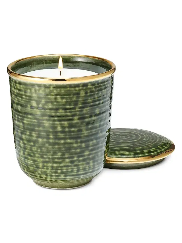 AERIN Savoy 10K Gold & Ceramic Nendaz Candle