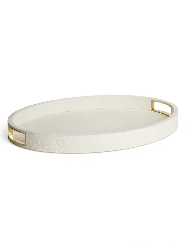 AERIN Shagreen Cocktail Tray - Cream