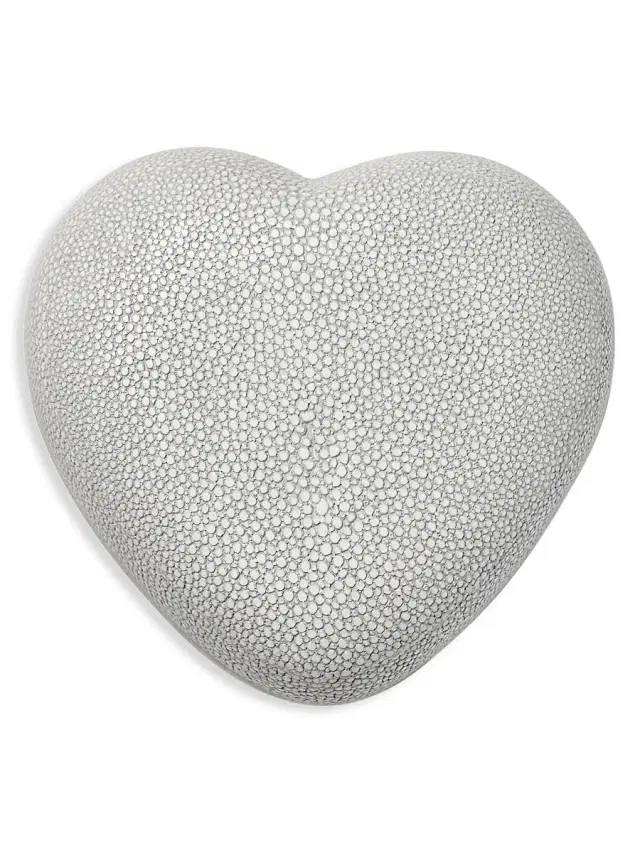 AERIN Shagreen Leather Heart Box