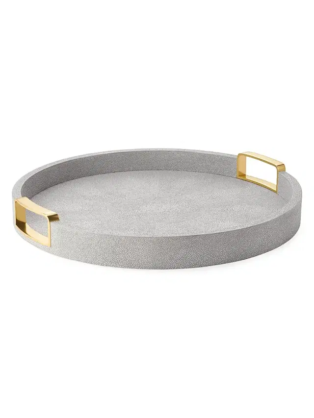 AERIN Carina Shagreen Round Tray