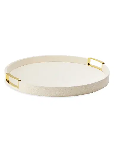 AERIN Carina Shagreen Round Tray | Thumbnail 1 AERIN Carina Shagreen Round Tray | Thumbnail 1