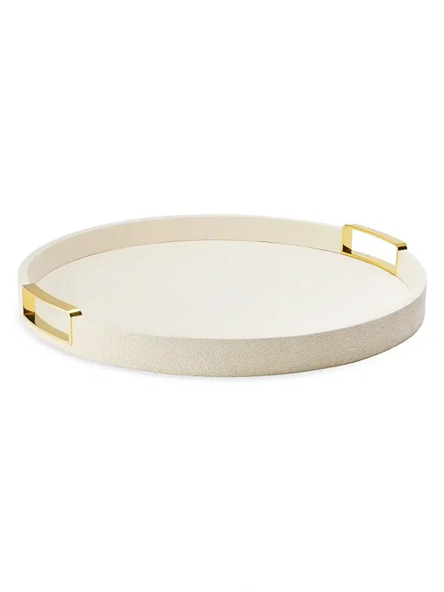 AERIN Carina Shagreen Round Tray Small