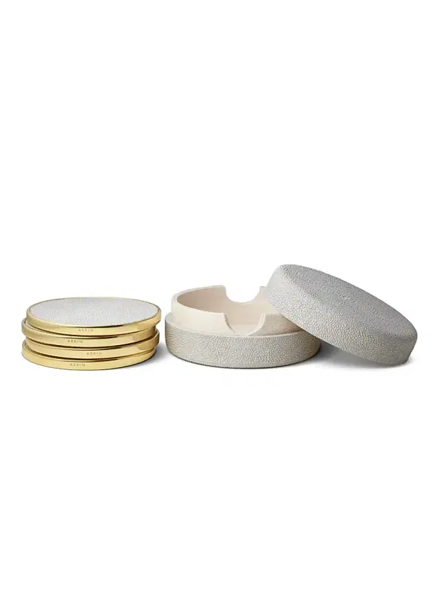 AERIN Shagreen Wine Coaster - Grey