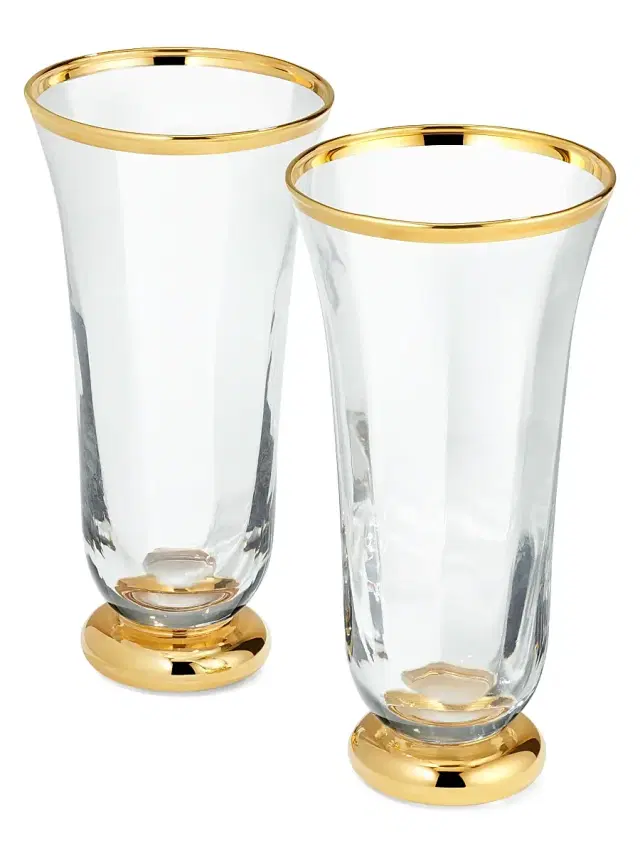 AERIN Sophia 2-Piece Crystal Flute Set