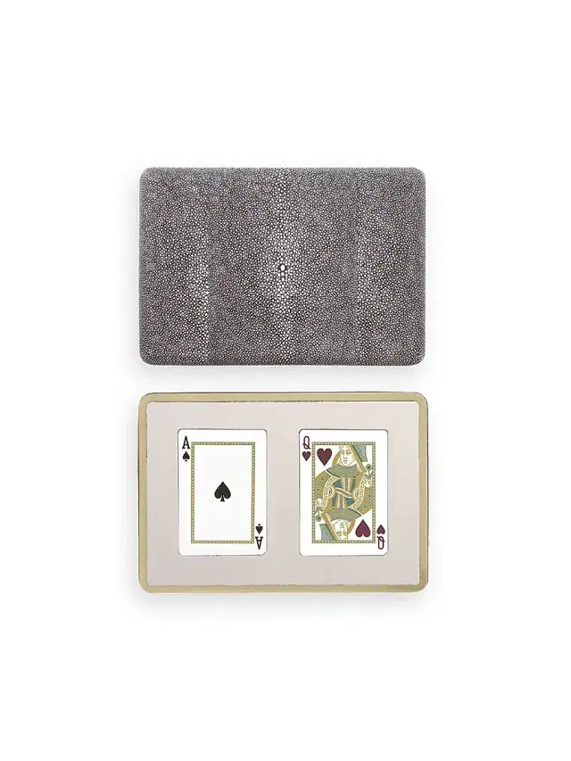 AERIN Embossed Shagreen Playing Card Case