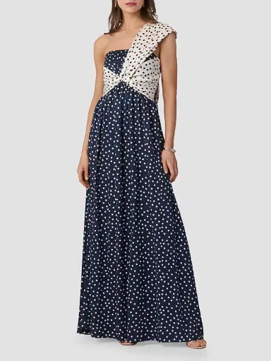 Shoshanna Women's Blakely Two-Tone Polka Dot Maxi Dress - Indigo | Thumbnail 2