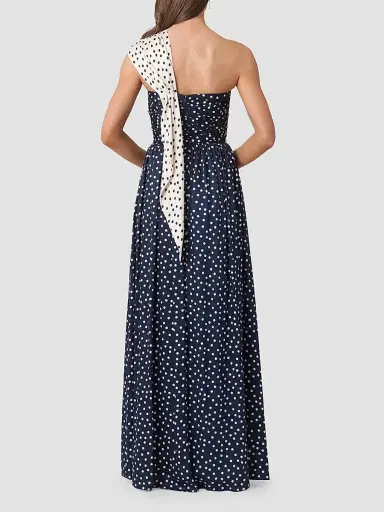 Shoshanna Women's Blakely Two-Tone Polka Dot Maxi Dress - Indigo | Thumbnail 3