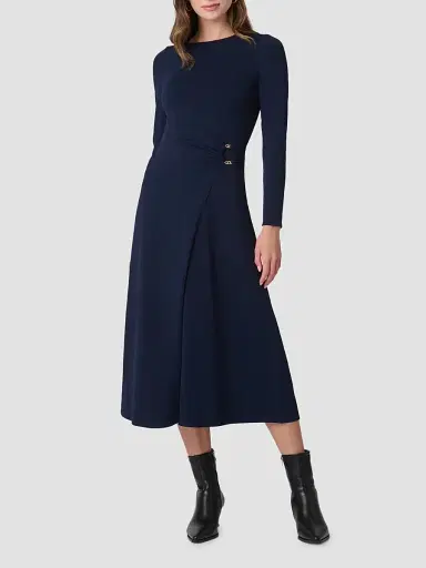 Shoshanna Women's Harrison O-Ring Wrap Midi Dress - Navy | Thumbnail 2