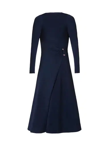 Shoshanna Women's Harrison O-Ring Wrap Midi Dress - Navy | Thumbnail 1