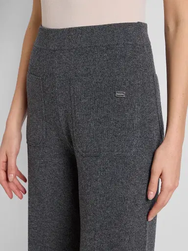 Victoria Beckham Women's Alina Wool-Blend Pants - Dark Grey Marl | Thumbnail 5