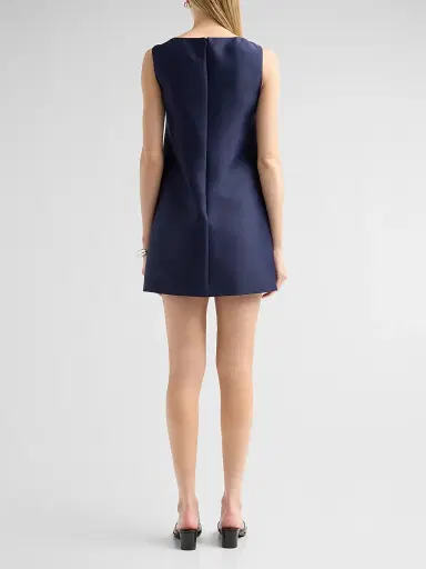 Self-Portrait Women's Lace & Taffeta Mini Dress - Navy - Size 12 | Thumbnail 3