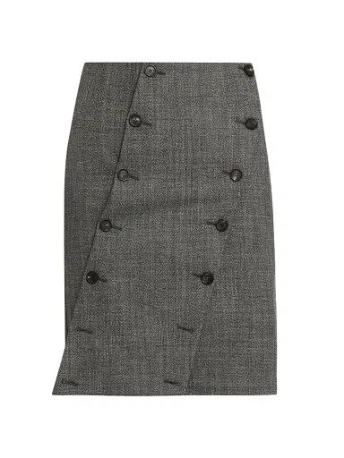 Ferragamo Women's Asymmetric Panel Wool Skirt | Thumbnail 1 Ferragamo Women's Asymmetric Panel Wool Skirt | Thumbnail 1