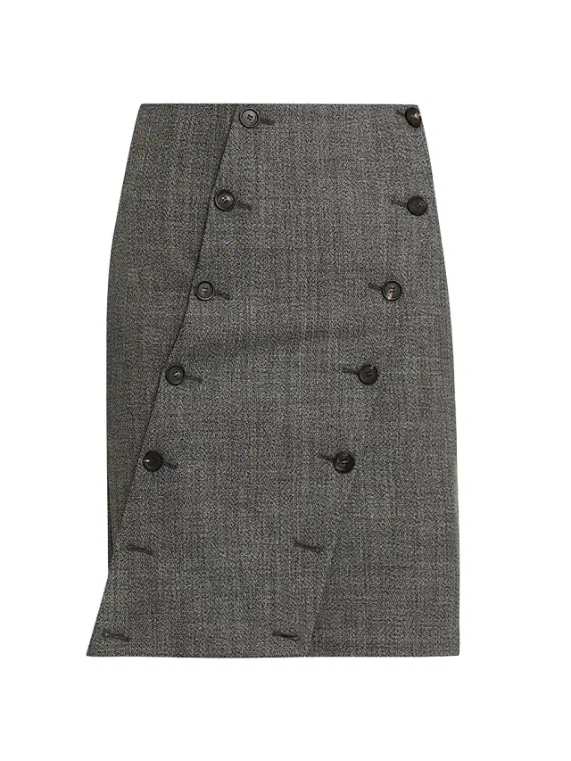 Ferragamo Women's Asymmetric Panel Wool Skirt - Salepepe